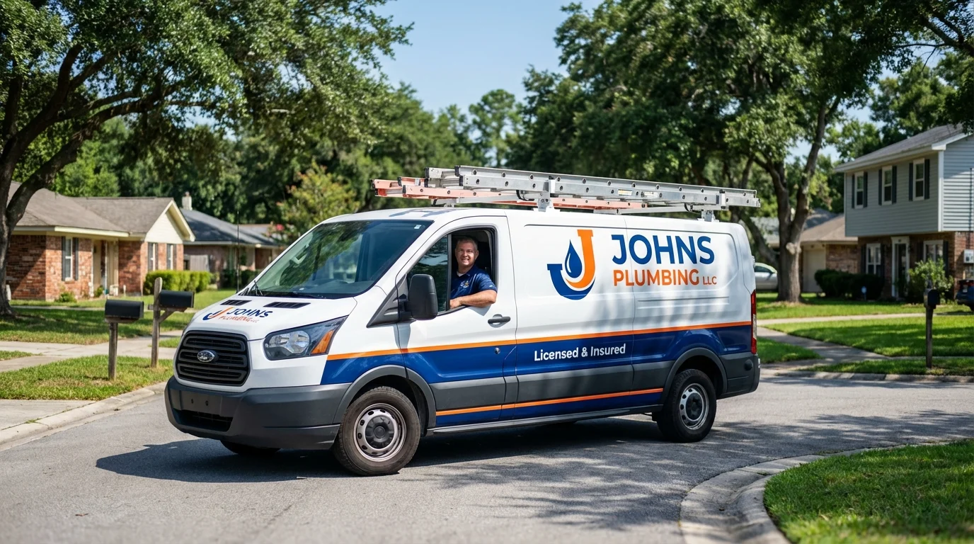 Johns Plumbing LLC service van in Coxsackie, NY