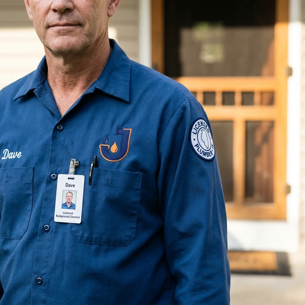 Licensed plumber showing ID badge in Coxsackie, NY