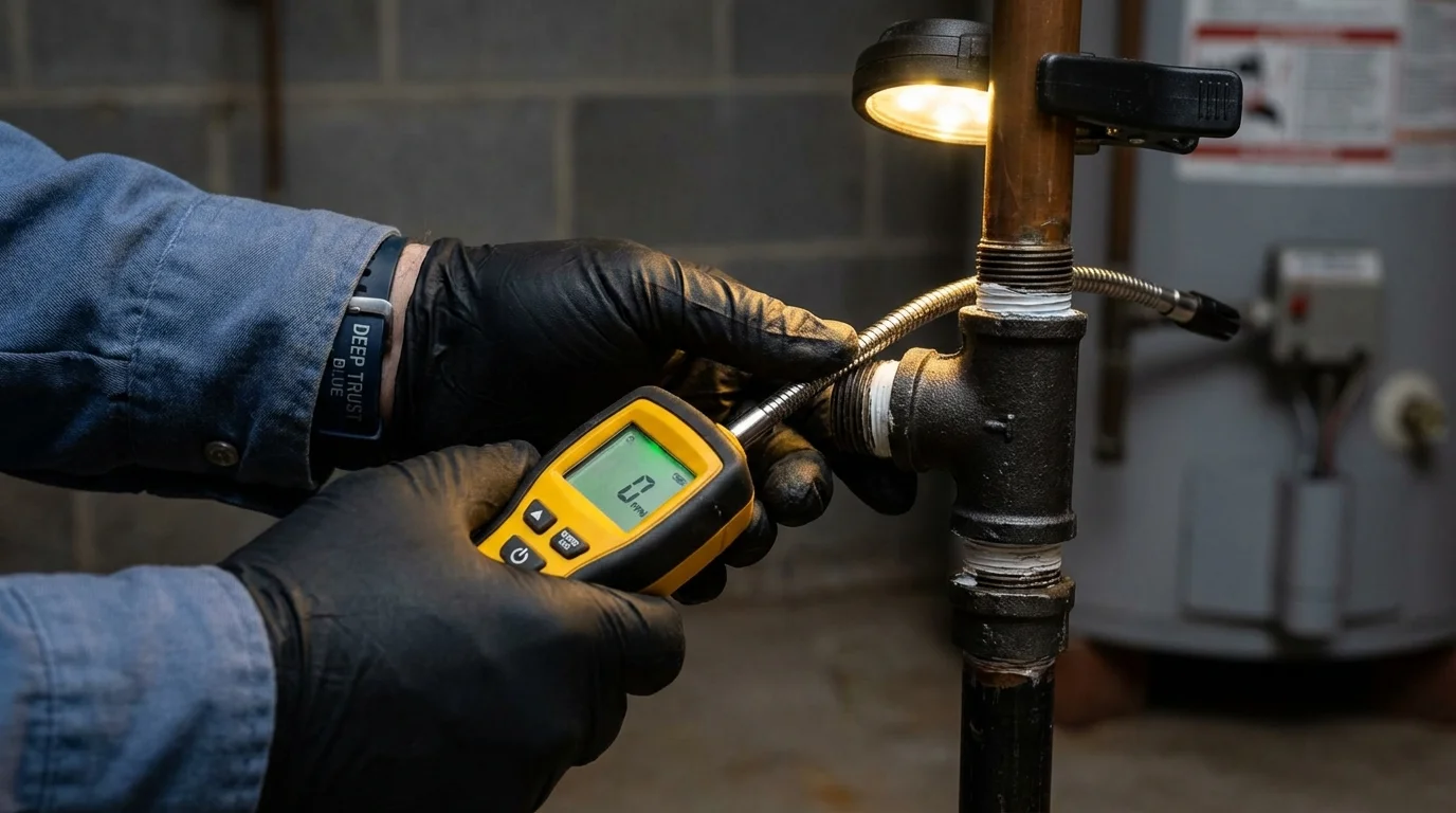 Gas leak detection with electronic sniffer by Johns Plumbing LLC in Coxsackie
