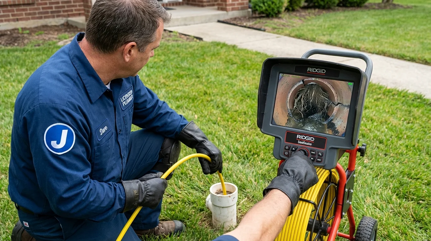 Sewer camera inspection being performed by Johns Plumbing LLC in Coxsackie
